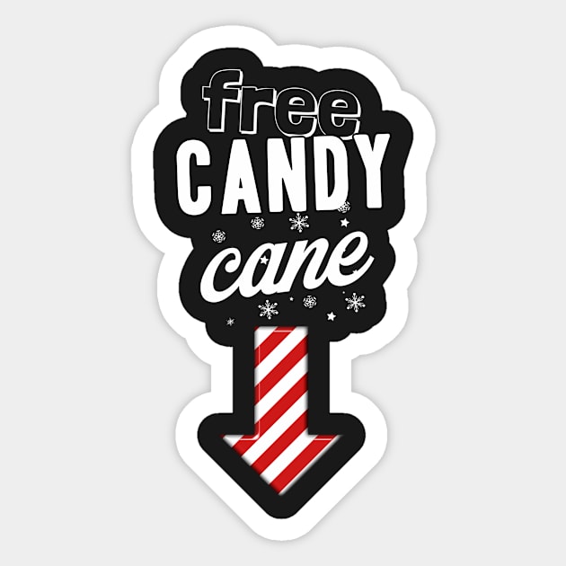 Christmas Free Candy Cane Funny Tshirt Sticker by andytruong